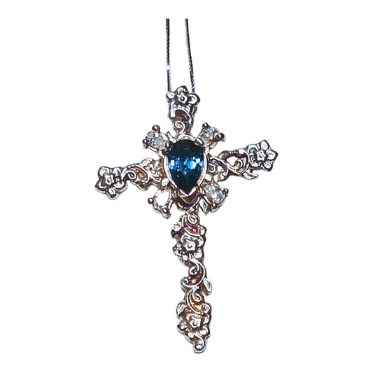 Botanical - Forget me Knot Cross necklace