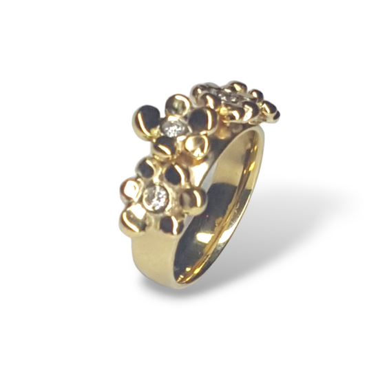 Botanical - Forget me Knot ring, using family gold- Made to order
