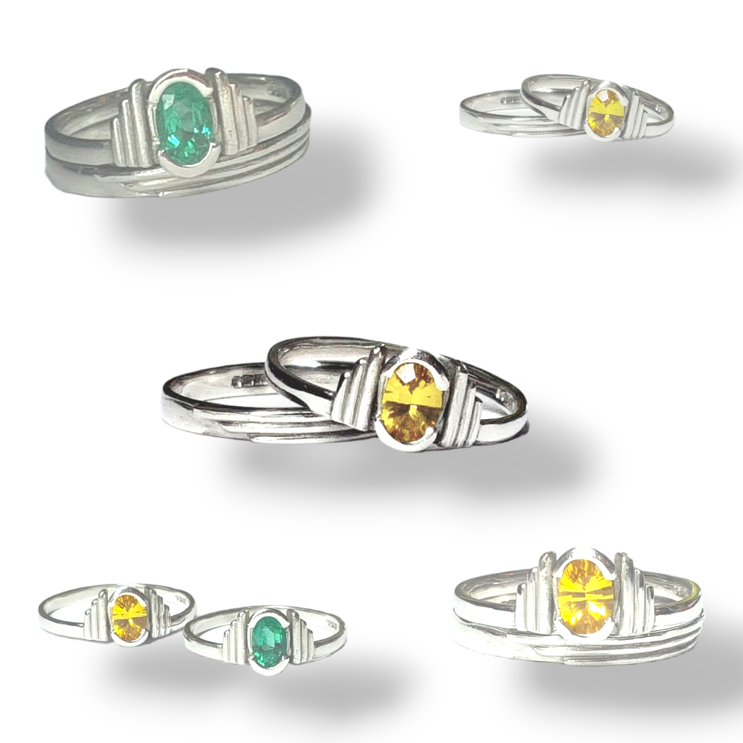 Art Deco Solitaire Ring - set with a yellow sapphire