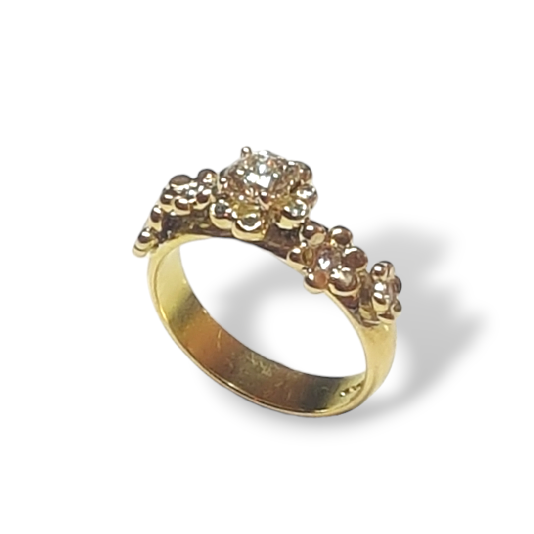 Botanical - Forget me Knot ring, using family gold- Made to order